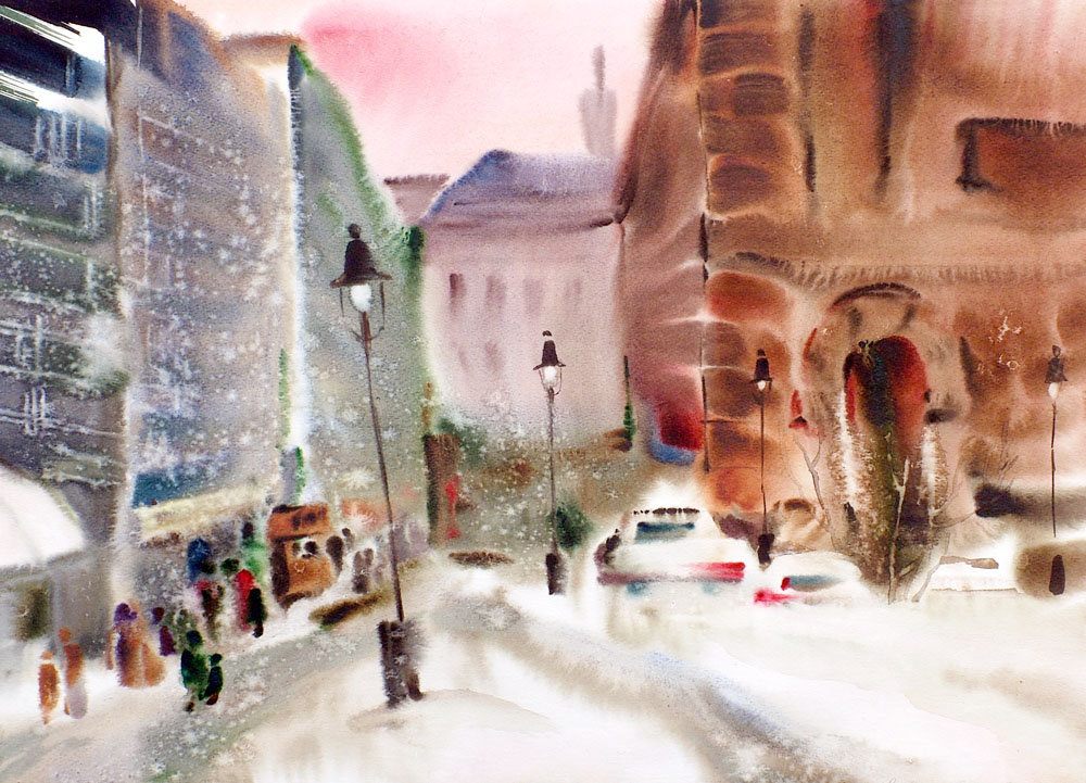 «Белґрад. Оперний театр». 1996. Папір, акварель